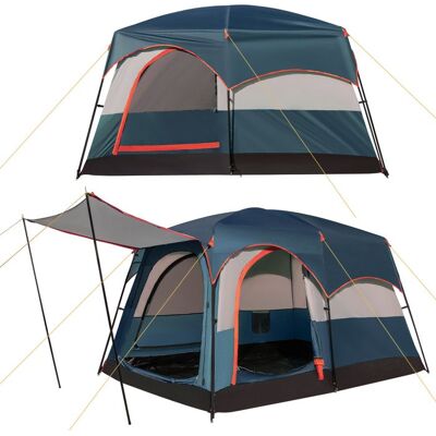 COSTWAY Tente de Camping Familiale 2 Pièces pour 4-6 Personnes - Double Toit - Fenêtres en Maille Coupe-Vent - Sac de Transport Bleu - Publicité COSTWAY Tente de Camping Familiale 2 Pièces pour 4-6 Personnes - Double Toit - Fenêtres en Maille Coupe-Vent - Sac de Transport Bleu - Publicité