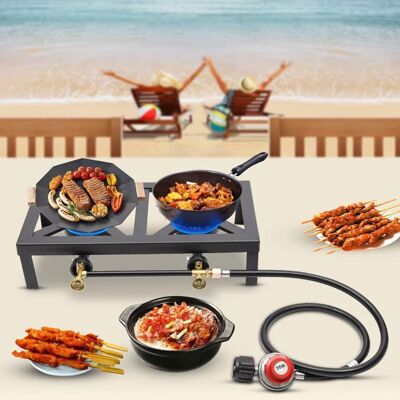 SANS MARQUE Réchaud à Gaz Portable Double Brûleur 8000W – Cuisinière Extérieure Propane Camping - Publicité SANS MARQUE Réchaud à Gaz Portable Double Brûleur 8000W – Cuisinière Extérieure Propane Camping - Publicité