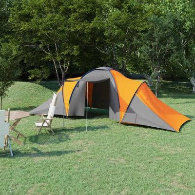 vidaXL Tente de Camping 6 Personnes Grise et Orange - Tente de Camping - Publicité vidaXL Tente de Camping 6 Personnes Grise et Orange - Tente de Camping - Publicité