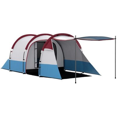 Tente de camping - Outsunny - pour 2-3 personnes - avec porche légère ventilée 3 portes - sac de transport inclus - rouge Rouge - Publicité Tente de camping - Outsunny - pour 2-3 personnes - avec porche légère ventilée 3 portes - sac de transport inclus - rouge Rouge - Publicité