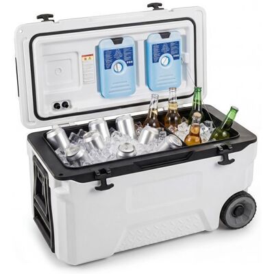 Glacière Isotherme 50L COSTWAY Roulettes - 6 Jours de Fraîcheur 2 Porte-Gobelets et Décapsuleur pour Camping Voiture Blanc Blanc - Publicité Glacière Isotherme 50L COSTWAY Roulettes - 6 Jours de Fraîcheur 2 Porte-Gobelets et Décapsuleur pour Camping Voiture Blanc Blanc - Publicité