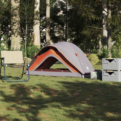 vidaXL Tente de camping 1 personne Gris Orange Imperméable - Tente - Publicité vidaXL Tente de camping 1 personne Gris Orange Imperméable - Tente - Publicité