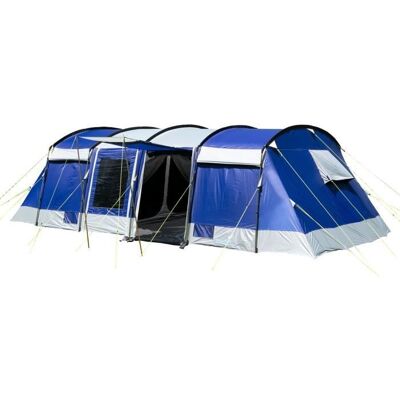 Tente de Camping Familiale Tunnel 8 personnes - Skandika Montana 8 - 3 cabines 5000 mm 4 entrées marquise - Bleu Bleu - Publicité Tente de Camping Familiale Tunnel 8 personnes - Skandika Montana 8 - 3 cabines 5000 mm 4 entrées marquise - Bleu Bleu - Publicité