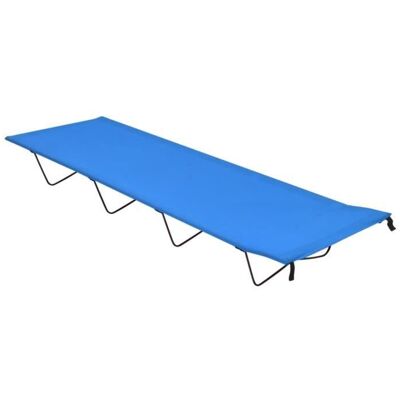 vidaXL Lit de camping 180x60x19 cm Tissu Oxford et Acier Bleu - Lit de camping - Publicité vidaXL Lit de camping 180x60x19 cm Tissu Oxford et Acier Bleu - Lit de camping - Publicité
