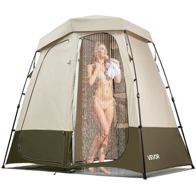 VEVOR Tente de Douche de Camping 2 Compartiments en Tissu Oxford 150D Abri dIntimité Extérieur Portable - Publicité VEVOR Tente de Douche de Camping 2 Compartiments en Tissu Oxford 150D Abri dIntimité Extérieur Portable - Publicité