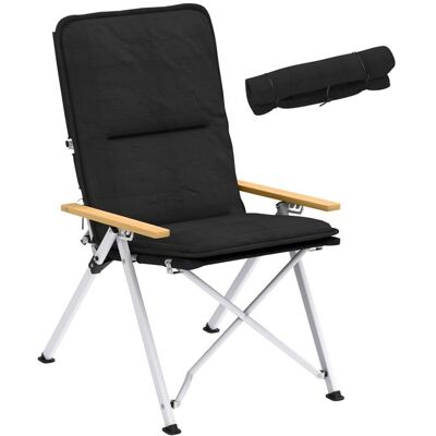 Chaise de camping pliante et portable - Outsunny - dossier haut coussin amovible et sac de transport 59x67x96cm noir Noir - Publicité Chaise de camping pliante et portable - Outsunny - dossier haut coussin amovible et sac de transport 59x67x96cm noir Noir - Publicité