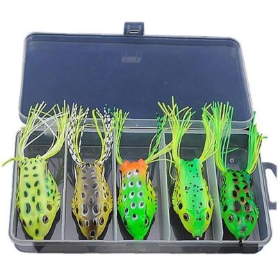 Topwater Frog Lure crankbait Tackle Leurres Souples de pêche pour la pêche deau Douce Eau de mer Lure 5PCS136 - Publicité Topwater Frog Lure crankbait Tackle Leurres Souples de pêche pour la pêche deau Douce Eau de mer Lure 5PCS136 - Publicité