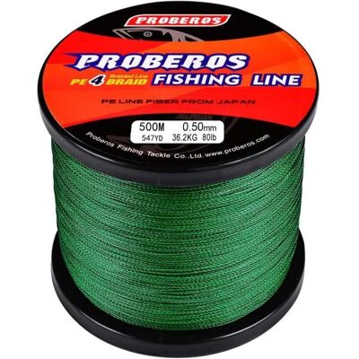 LECOO 547Yd/500m 80LB/0.5mm Fil de pêche tressée 4 Brins Fil de Tresse PE Multifilament Plus Fort Super Force Ligne De PêChe Vert Vert - Publicité LECOO 547Yd/500m 80LB/0.5mm Fil de pêche tressée 4 Brins Fil de Tresse PE Multifilament Plus Fort Super Force Ligne De PêChe Vert Vert - Publicité