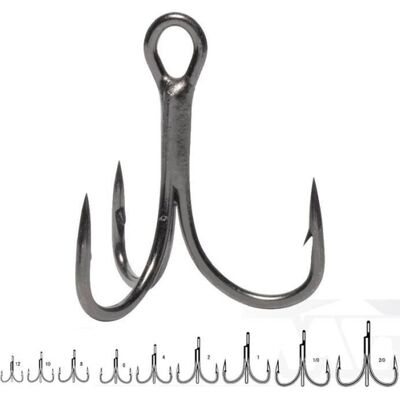 Hameçon triple carnassier VMC Inline 2X renforcé 7554 - Black Nickel - Par 5 (5 - N°2/0) Noir - Publicité Hameçon triple carnassier VMC Inline 2X renforcé 7554 - Black Nickel - Par 5 (5 - N°2/0) Noir - Publicité