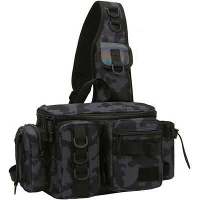 ALFOYU Sac à bandoulière de pêche Sac à dos de transport pour canne à pêche avec grande capacité étui de transport pour leurres et appâts Noir - Publicité ALFOYU Sac à bandoulière de pêche Sac à dos de transport pour canne à pêche avec grande capacité étui de transport pour leurres et appâts Noir - Publicité