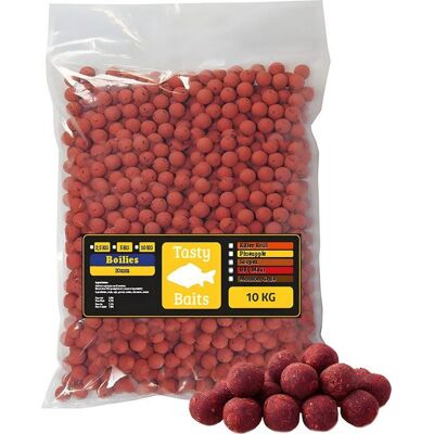 Tasty Baits Fraise Bouillette 20mm 10kg Rouge - Publicité Tasty Baits Fraise Bouillette 20mm 10kg Rouge - Publicité