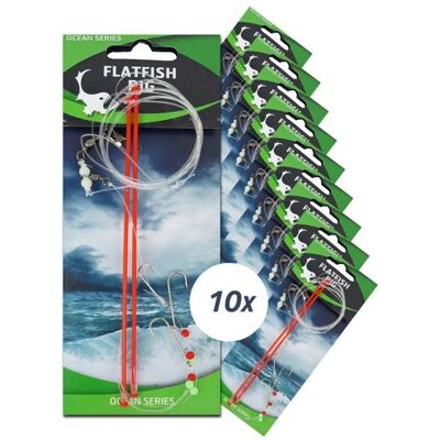 Bas de ligne Eurocatch pour poissons plats - 3 hameçons - Taille 6 - 10 pièces - Pêche en mer - Bar - Généreux - Maquereau - Publicité Bas de ligne Eurocatch pour poissons plats - 3 hameçons - Taille 6 - 10 pièces - Pêche en mer - Bar - Généreux - Maquereau - Publicité