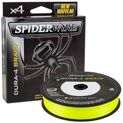 Tresse Spiderwire Dura 4 Jaune - 300m 10/100 - Publicité Tresse Spiderwire Dura 4 Jaune - 300m 10/100 - Publicité