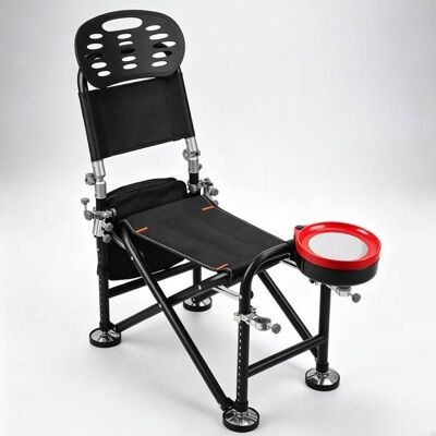 Chaise de Camping Pliante GIPAZ Chaise de pêche Dossier et porte-canne à deux cannes à pêche Hauteur réglable 60x43x83cm Noir Noir - Publicité Chaise de Camping Pliante GIPAZ Chaise de pêche Dossier et porte-canne à deux cannes à pêche Hauteur réglable 60x43x83cm Noir Noir - Publicité