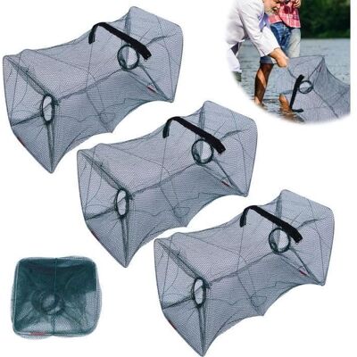 XVX Nasse a Poisson 50 x 20cm Filet Peche Pliable Nasse a Ecrevisse Fish Trap pour Crevettes Écrevisses Homards Anguilles EPUISETTE - Publicité XVX Nasse a Poisson 50 x 20cm Filet Peche Pliable Nasse a Ecrevisse Fish Trap pour Crevettes Écrevisses Homards Anguilles EPUISETTE - Publicité