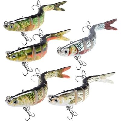 Leurres de pêche pour truites basses leurres réalistes pour brochets deau douce et deau salée leurres multi-articulés segmentés - Publicité Leurres de pêche pour truites basses leurres réalistes pour brochets deau douce et deau salée leurres multi-articulés segmentés - Publicité