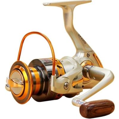 Moulinet de Pêche - EF4000 - Bobine en Métal - Bras Gauche/Droit Pliable - Ratio 5.2:1 Orange - Publicité Moulinet de Pêche - EF4000 - Bobine en Métal - Bras Gauche/Droit Pliable - Ratio 5.2:1 Orange - Publicité