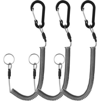 XVX 3pcs porte-clés spiralés pour lextérieurCordon élastiqueCordon de sécurité rétractableCorde de maintien pour canne à pêche Gris - Publicité XVX 3pcs porte-clés spiralés pour lextérieurCordon élastiqueCordon de sécurité rétractableCorde de maintien pour canne à pêche Gris - Publicité