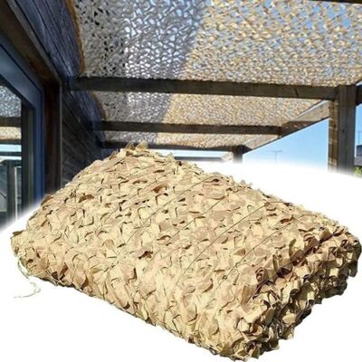 AUTREMENT Filet Camouflage Extérieur Filet Camouflage Beige Léger Et Durable Filet Militaire Filet Dombrage De Larmée Size:4X6M Beige - Publicité AUTREMENT Filet Camouflage Extérieur Filet Camouflage Beige Léger Et Durable Filet Militaire Filet Dombrage De Larmée Size:4X6M Beige - Publicité