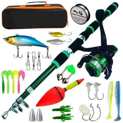 ALFOYU Kit de Canne à Pêche pour Enfants180cm Combo Télescopique Canne et Moulinet pour Débutants avec Moulinet Equipement de PêcheVert Vert - Publicité ALFOYU Kit de Canne à Pêche pour Enfants180cm Combo Télescopique Canne et Moulinet pour Débutants avec Moulinet Equipement de PêcheVert Vert - Publicité