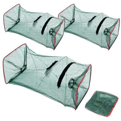 Lot de 3 Nasse a Poisson Rectangulaires Piège à Poisson Pliable Piège à Poissons Pliable Multifonctions Pièges à Poissons pour - Publicité Lot de 3 Nasse a Poisson Rectangulaires Piège à Poisson Pliable Piège à Poissons Pliable Multifonctions Pièges à Poissons pour - Publicité