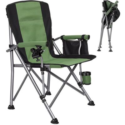 Fauteuil de Pêche – FIANAO – Pliable avec Accoudoirs – Support Canne Réglable – Charge 150kg – Pieds Antidérapants – Vert Vert - Publicité Fauteuil de Pêche – FIANAO – Pliable avec Accoudoirs – Support Canne Réglable – Charge 150kg – Pieds Antidérapants – Vert Vert - Publicité