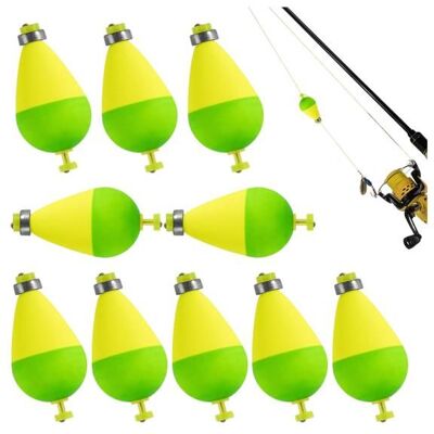 Flotteur De Pêche 10 Flotteurs Ovales Coulissants pour Pêche avec Plomb Bouchon Lesté Aquatique - Accessoires Sport Extérieur - Publicité Flotteur De Pêche 10 Flotteurs Ovales Coulissants pour Pêche avec Plomb Bouchon Lesté Aquatique - Accessoires Sport Extérieur - Publicité