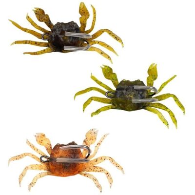 Leurres souples Ensemble de 3 crabes artificiels pour la pêche au crabe avec appâts et leurres souples avec hameçons simulation - Publicité Leurres souples Ensemble de 3 crabes artificiels pour la pêche au crabe avec appâts et leurres souples avec hameçons simulation - Publicité
