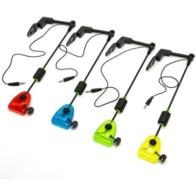 Lot de 4 détecteurs de touche Swinger pour pêche à la carpe 4 couleurs LED raccord rapide 2 niveaux Accessoires de pêche Élasticité - Publicité Lot de 4 détecteurs de touche Swinger pour pêche à la carpe 4 couleurs LED raccord rapide 2 niveaux Accessoires de pêche Élasticité - Publicité
