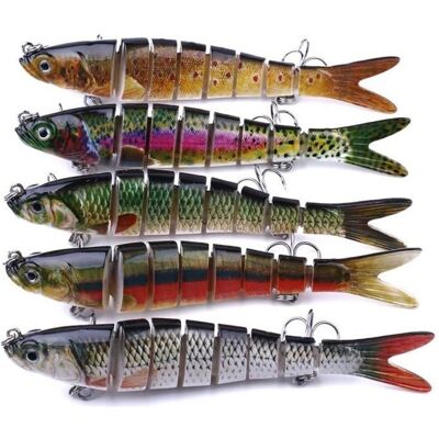 13.7cm 27g leurre dappât de pêche de poisson de simulation doeil 3D multi articulé avec crochet S868 - Publicité 13.7cm 27g leurre dappât de pêche de poisson de simulation doeil 3D multi articulé avec crochet S868 - Publicité