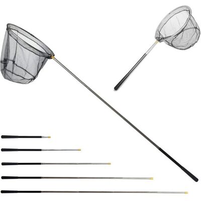 Épuisette de pêche télescopique pliable manche long extensible en aluminium de 15 m poignée triangulaire en acier inoxydable - Publicité Épuisette de pêche télescopique pliable manche long extensible en aluminium de 15 m poignée triangulaire en acier inoxydable - Publicité