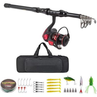 Ensemble de pêche - MXZZAND - Combo canne à pêche et moulinet GS1000 - 178 cm - Carbone - Noir Noir - Publicité Ensemble de pêche - MXZZAND - Combo canne à pêche et moulinet GS1000 - 178 cm - Carbone - Noir Noir - Publicité