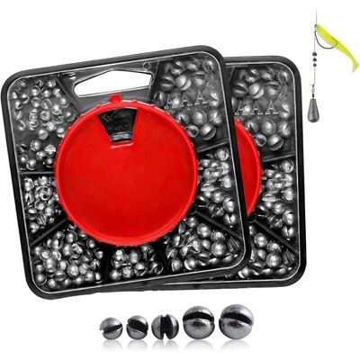 KJEHOME 2 Boîtes 120g Plombs pour Pêche 7 Dimensioni Plomb Bouche Split Shot Amovibles avec Boîte de RangementKit de Peche Plomb Peche - Publicité KJEHOME 2 Boîtes 120g Plombs pour Pêche 7 Dimensioni Plomb Bouche Split Shot Amovibles avec Boîte de RangementKit de Peche Plomb Peche - Publicité