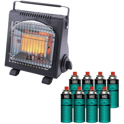 Chauffage à gaz portable 1700W Céramique + 8 Cartouches gaz Allumage Piezo Thermocouple ODS Camping Pêche INTEC Noir - Publicité Chauffage à gaz portable 1700W Céramique + 8 Cartouches gaz Allumage Piezo Thermocouple ODS Camping Pêche INTEC Noir - Publicité
