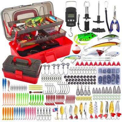 TTLIFE Kit de pêche 314 pièces boîte à appâts à 3 étages kit de démarrage avec clips lèvres extracteur dhameçon appâts truite - Publicité TTLIFE Kit de pêche 314 pièces boîte à appâts à 3 étages kit de démarrage avec clips lèvres extracteur dhameçon appâts truite - Publicité