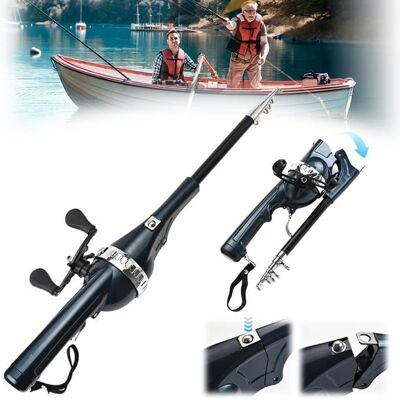 Unbranded Canne à pêche pliante canne à pêche pliante canne et roue intégrées canne à pêche télescopique et moulinet combinés - Publicité Unbranded Canne à pêche pliante canne à pêche pliante canne et roue intégrées canne à pêche télescopique et moulinet combinés - Publicité
