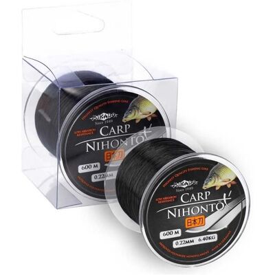 Fil de pêche monofilament - MIKADO - Nimonto Carp - 600 m - Diamètre 022 à 040 mm - Charge max 850 kg Noir - Publicité Fil de pêche monofilament - MIKADO - Nimonto Carp - 600 m - Diamètre 022 à 040 mm - Charge max 850 kg Noir - Publicité