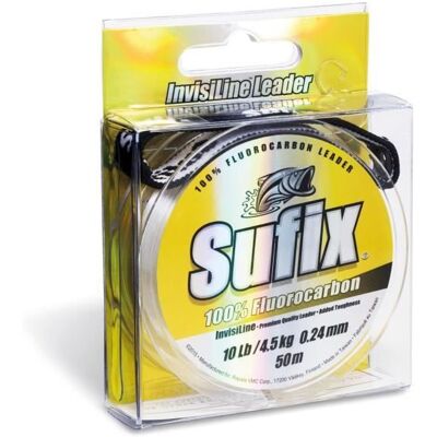 Fil de pêche fluorocarbone Sufix Invisiline Socket 19 - transparent - 50 m/0 19 mm Blanc - Publicité Fil de pêche fluorocarbone Sufix Invisiline Socket 19 - transparent - 50 m/0 19 mm Blanc - Publicité
