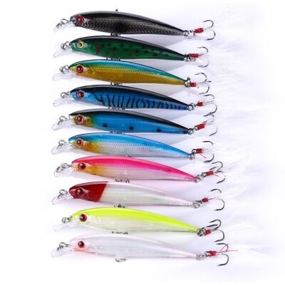 Leurres de Pêche Minnow - HAWUJ - 10 Couleurs - Simulation Laser pour Pêche en Eau Douce et Mer - Publicité Leurres de Pêche Minnow - HAWUJ - 10 Couleurs - Simulation Laser pour Pêche en Eau Douce et Mer - Publicité