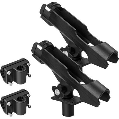 KAKOO 2pcs Supports cannes 360° Porte-cannes Réglable pour Bateaux et Kayak Noir - Publicité KAKOO 2pcs Supports cannes 360° Porte-cannes Réglable pour Bateaux et Kayak Noir - Publicité