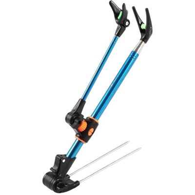 LIAIKI Support de canne à pêche pliable à double usage en acier inoxydable - Support télescopique réglable pour rivage et ruisseau (2.1M) Bleu - Publicité LIAIKI Support de canne à pêche pliable à double usage en acier inoxydable - Support télescopique réglable pour rivage et ruisseau (2.1M) Bleu - Publicité
