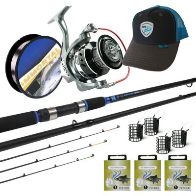 Canne feeder JVS Revolution - Moulinet Perfection 4000 - Fil de pêche JVS Immortal - Noir Noir - Publicité Canne feeder JVS Revolution - Moulinet Perfection 4000 - Fil de pêche JVS Immortal - Noir Noir - Publicité