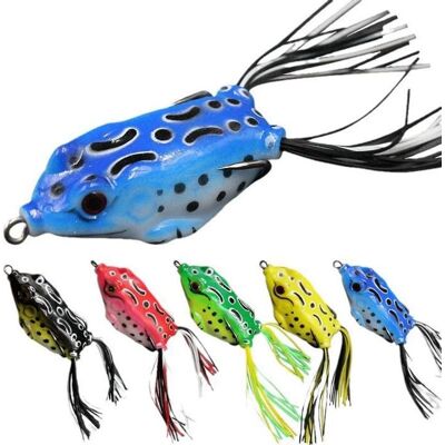 Lot de 5 leurres souples de type grenouille Ray Frog pour la pêche en surface (type crankbait) 55 cm 125 g. Publicité Lot de 5 leurres souples de type grenouille Ray Frog pour la pêche en surface (type crankbait) 55 cm 125 g. Publicité