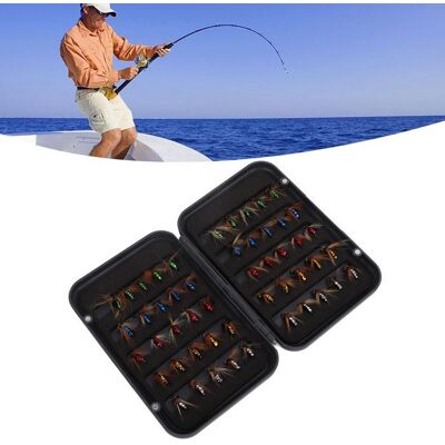 50pcs leurres mouche – Nosheir – hameçon acier carbone 5 couleurs – pour pêche à la mouche en lac/rivière - Publicité 50pcs leurres mouche – Nosheir – hameçon acier carbone 5 couleurs – pour pêche à la mouche en lac/rivière - Publicité