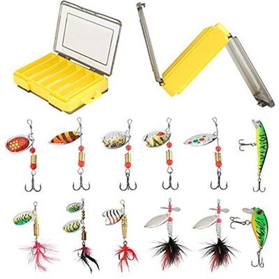 RUMOCOVO 12PCS Leurres de pêche Appât de Pêche Leurre Pêche Carnassier Kit Spinner en métal dur pour Brochet Perche et Truite Blanc - Publicité RUMOCOVO 12PCS Leurres de pêche Appât de Pêche Leurre Pêche Carnassier Kit Spinner en métal dur pour Brochet Perche et Truite Blanc - Publicité