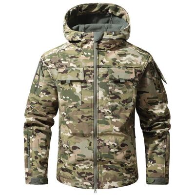 INSFITY Veste Camouflage Vert Homme Grande taille Cargo Multi-poches A Capuche Vert - Publicité INSFITY Veste Camouflage Vert Homme Grande taille Cargo Multi-poches A Capuche Vert - Publicité