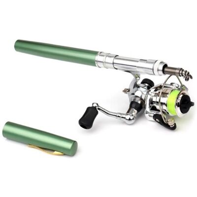 vert-1.4m-Mini canne à pêche télescopique de poche portable forme de stylo pliée avec moulinet accessoires Vert - Publicité vert-1.4m-Mini canne à pêche télescopique de poche portable forme de stylo pliée avec moulinet accessoires Vert - Publicité