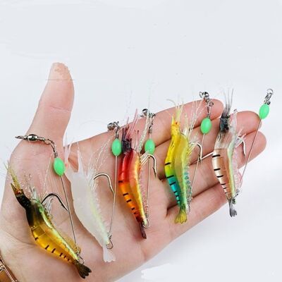 HUEIHWOH® Les appâts artificiels pour crevettes leurres de pêche forment une crevette bionique lumineuse pour la pêche en plein air - Publicité HUEIHWOH® Les appâts artificiels pour crevettes leurres de pêche forment une crevette bionique lumineuse pour la pêche en plein air - Publicité