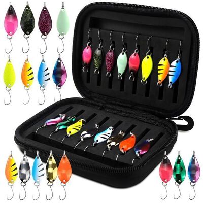 HANLIN 16 Pièces Peche Truite Cuillère Leurre pour Truite Kit Dappâts pour Truite Cuillère à Pêche à la Truite 2 PIECES DETACHEES CUISSON - Publicité HANLIN 16 Pièces Peche Truite Cuillère Leurre pour Truite Kit Dappâts pour Truite Cuillère à Pêche à la Truite 2 PIECES DETACHEES CUISSON - Publicité