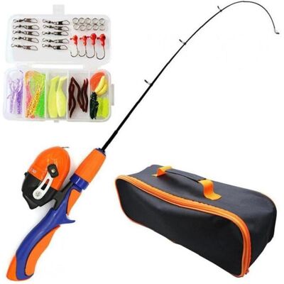 ROMOTE 4 pcs canne à pêche pour enfants avec tige de pêche télescopique et rotation dappât débutant orange Orange - Publicité ROMOTE 4 pcs canne à pêche pour enfants avec tige de pêche télescopique et rotation dappât débutant orange Orange - Publicité